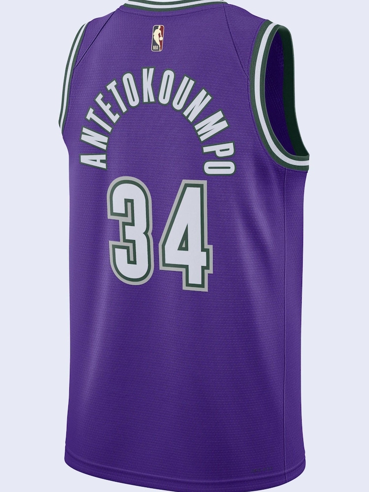 Nike Purple Milwaukee Bucks Classic Edition Swingman Jersey - Giannis Antetokounmpo Unisex - Image 3 of 3
