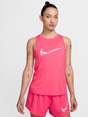 Nike Bright Pink One Swoosh Dri-FIT Graphic Running Tank Top - Image 1 of 6