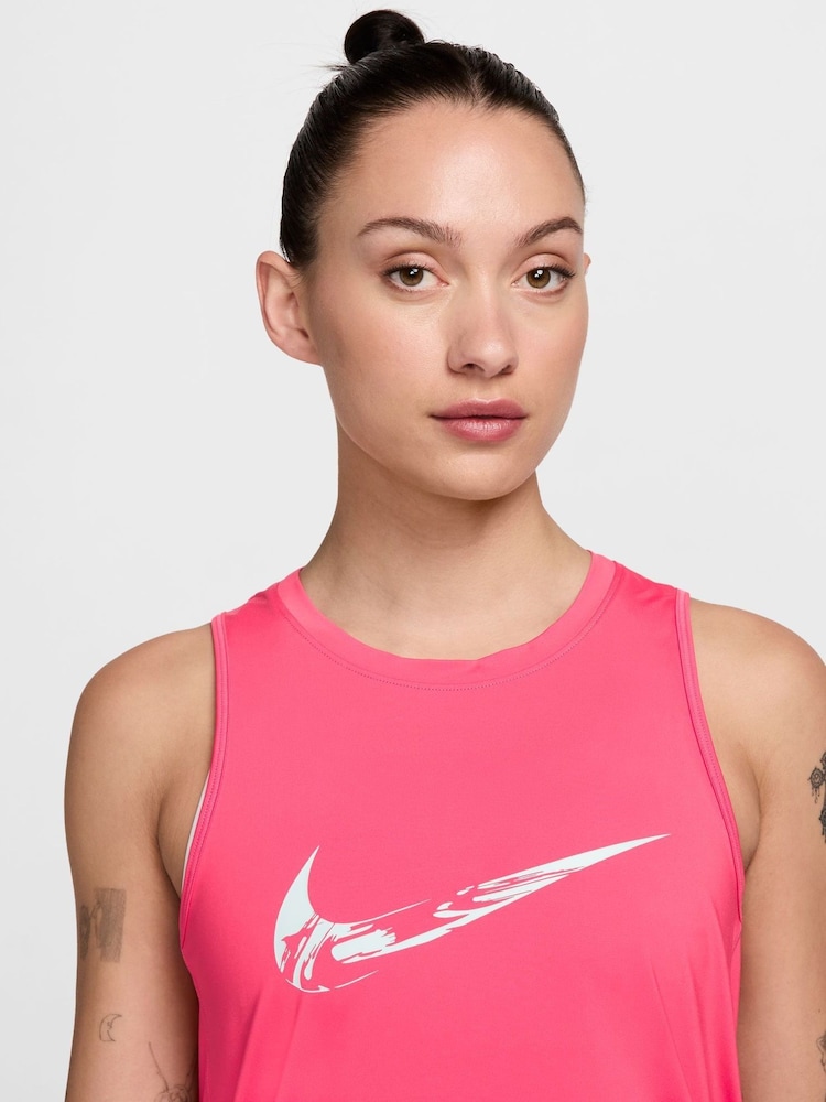 Nike Bright Pink One Swoosh Dri-FIT Graphic Running Tank Top - Image 3 of 6