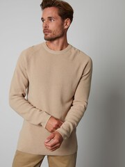 Threadbare Brown Crew Neck Knitted Jumper - Image 1 of 5