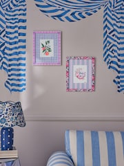 Cath Kidston Blue/Pink Floral Wall Art - Image 1 of 9