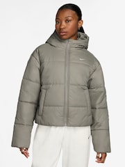 Nike Green Sportswear Classic Puffer Therma-FIT Loose Hooded Jacket - Image 1 of 3