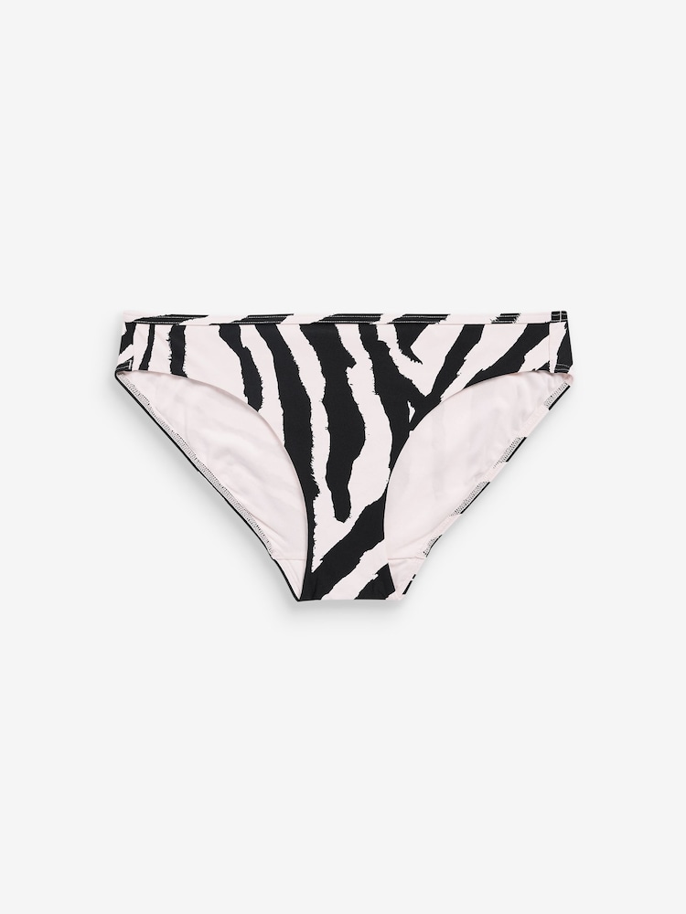 Myleene Klass Cream/Black Zebra High Leg Bikini Bottoms - Image 4 of 4