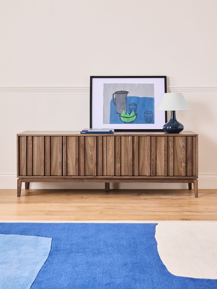 Jasper Conran London Walnut Belgrave Wide TV Unit - Image 1 of 11