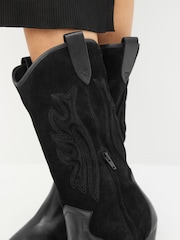 Black Signature Leather Forever Comfort® Stitched Western Boots - Image 2 of 8