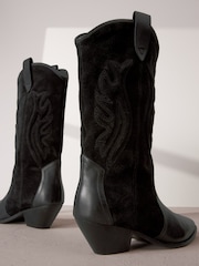 Black Signature Leather Forever Comfort® Stitched Western Boots - Image 5 of 8