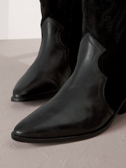 Black Signature Leather Forever Comfort® Stitched Western Boots - Image 8 of 8