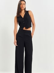 Black Tailored Crepe Waistcoat - Image 2 of 6