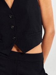 Black Tailored Crepe Waistcoat - Image 4 of 6