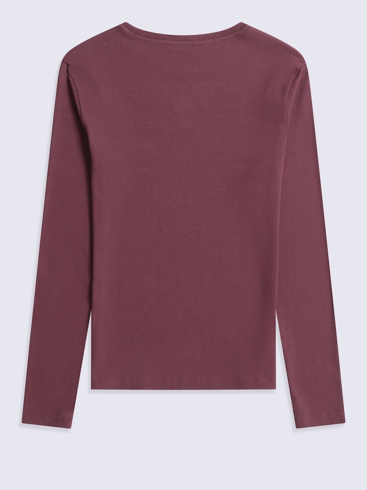 Animal Purple Evo Rib Crew Neck Long Sleeve Top - Image 2 of 4 Animal Purple Evo Rib Crew Neck Long Sleeve Top - Image 2 of 4