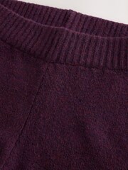 ბადრიჯნის იისფერი - Knitted Wide Leg Joggers - სურათი 2 3-დან