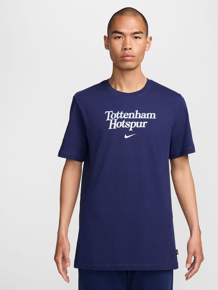 Nike Blue Tottenham Hotspur FC Wordmark T-Shirt - Image 1 of 6