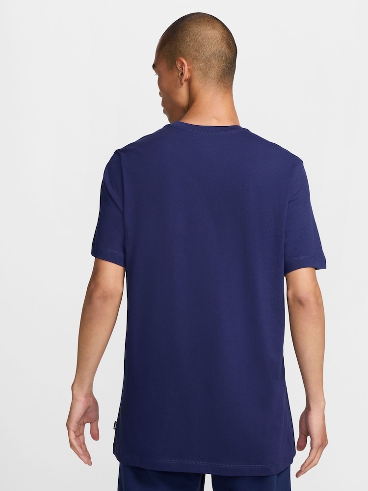 Nike Blue Tottenham Hotspur FC Wordmark T-Shirt - Image 2 of 6