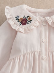 Mamas & Papas Floral Embroidered Blouse & Bloomers Set - 3şəkildən 3 şəkil