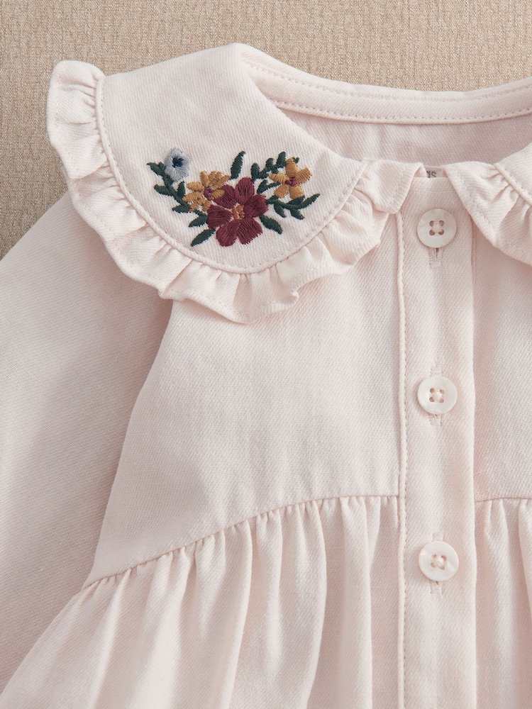 Mamas & Papas Floral Embroidered Blouse & Bloomers Set - 3şəkildən 3 şəkil