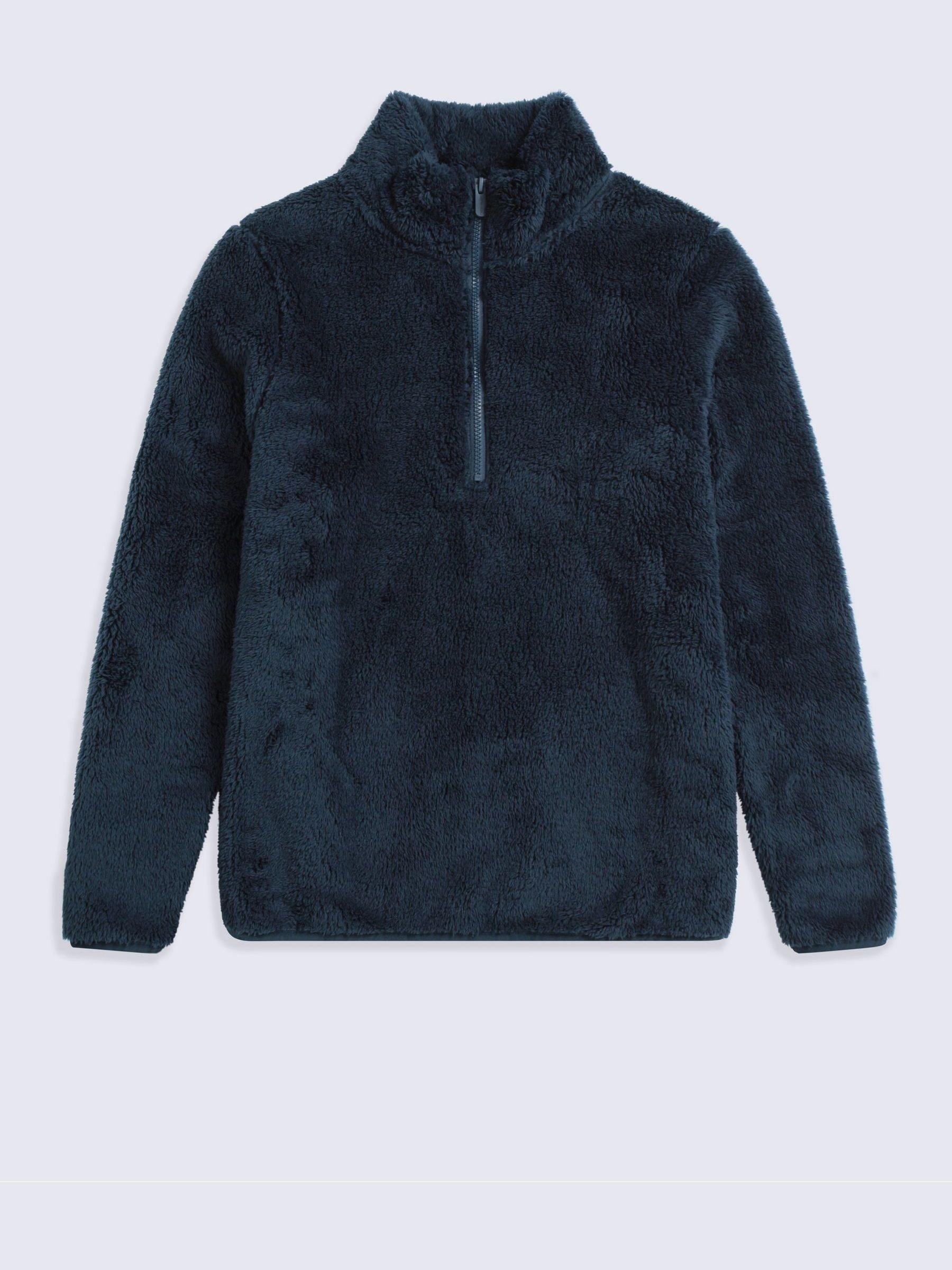 Animal Women's Dark Blue 'Teddy' Warm Comfortable Soft Plush Casual Half Zip Fleece Jumper In | Size: 20 - Image 3