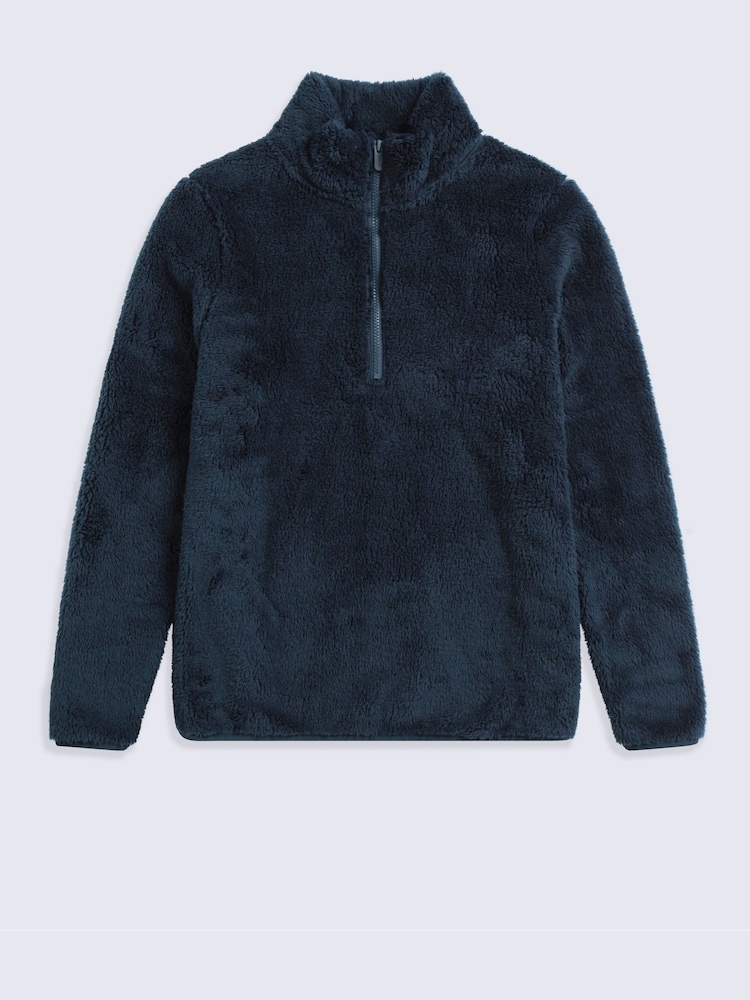 Animal Blue Teddy Half Zip Fleece - Image 1 of 5 Animal Blue Teddy Half Zip Fleece - Image 1 of 5