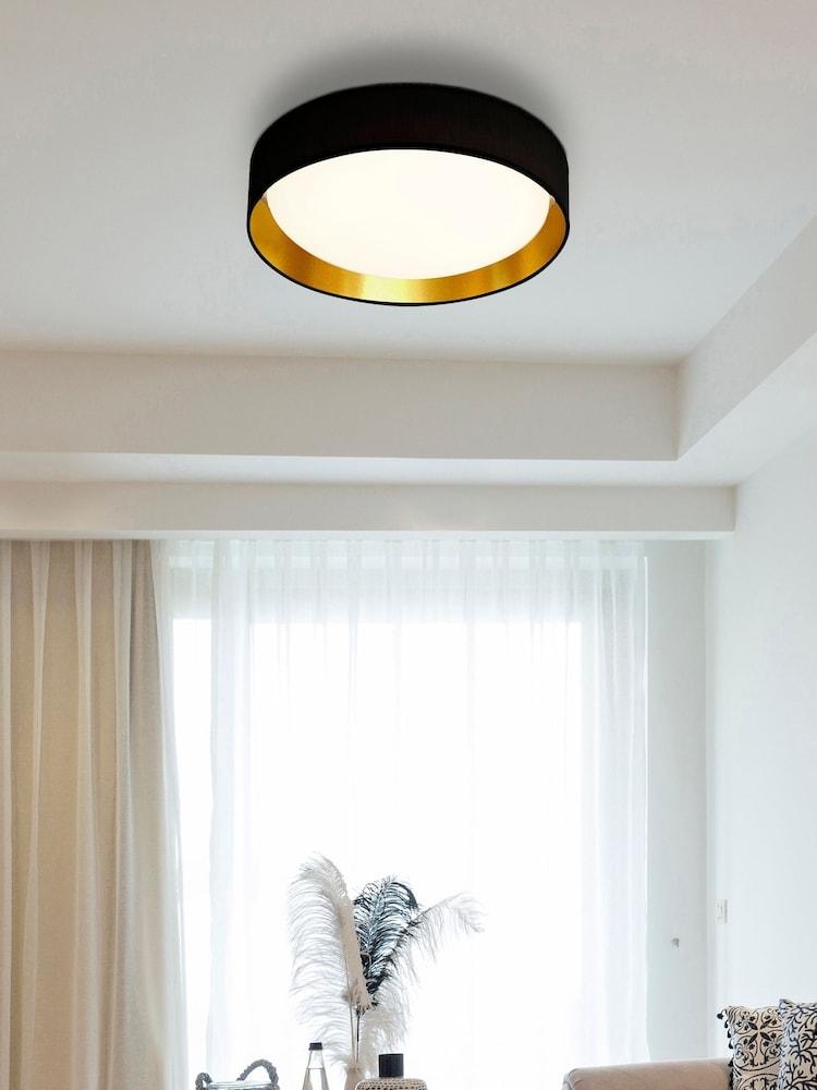 Searchlight Grey Laurel Gold LED Flush Ceiling Light - Image 1 of 3