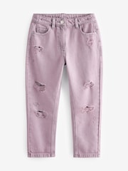 Violet lilas - Jeans Distressed Mom 100% Cotton Jeans (3-16yrs) - Image 1 of 3