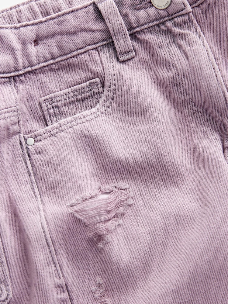 Violet lilas - Jeans Distressed Mom 100% Cotton Jeans (3-16yrs) - Image 3 of 3