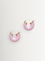 Anni Lu Pink Big Swell Hoops - Image 1 of 3