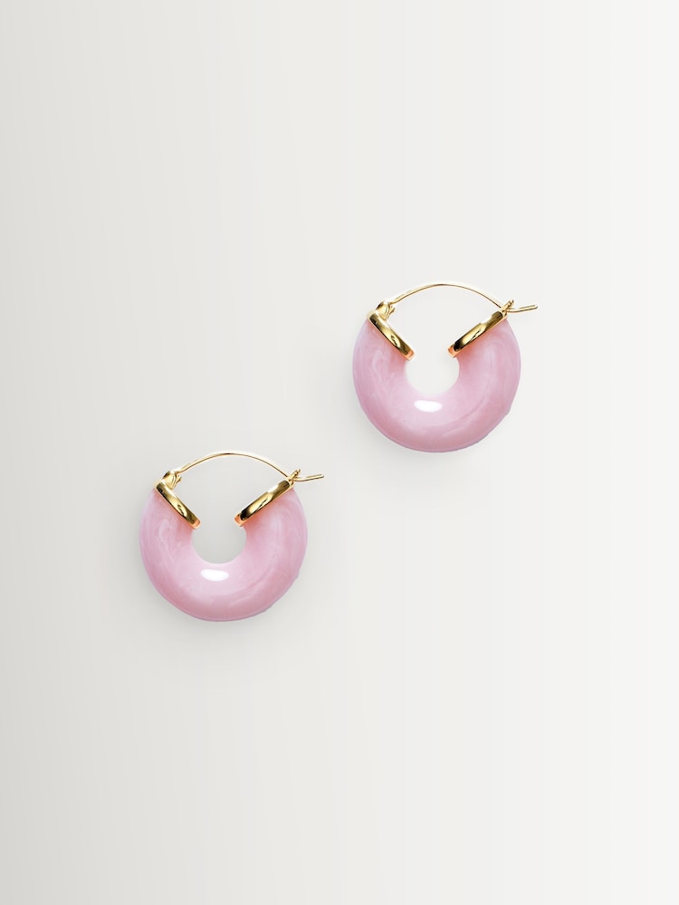 Anni Lu Pink Big Swell Hoops - Image 1 of 3