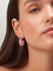Anni Lu Pink Big Swell Hoops - Image 2 of 3