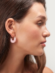 Anni Lu Pink Big Swell Hoops - Image 3 of 3