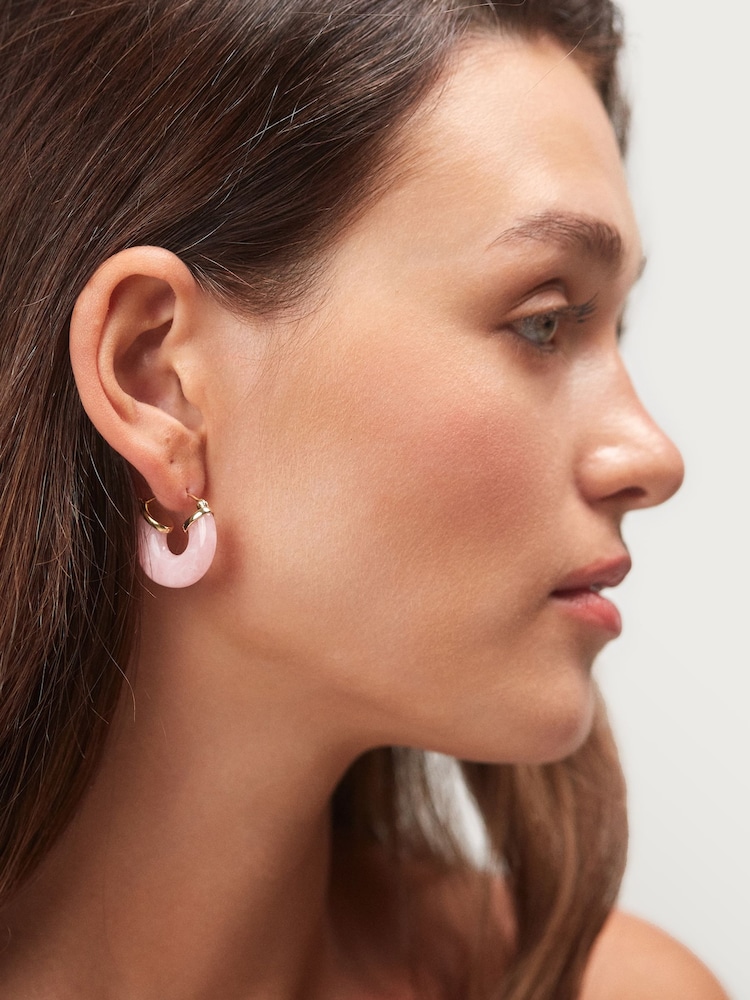 Anni Lu Pink Big Swell Hoops - Image 3 of 3