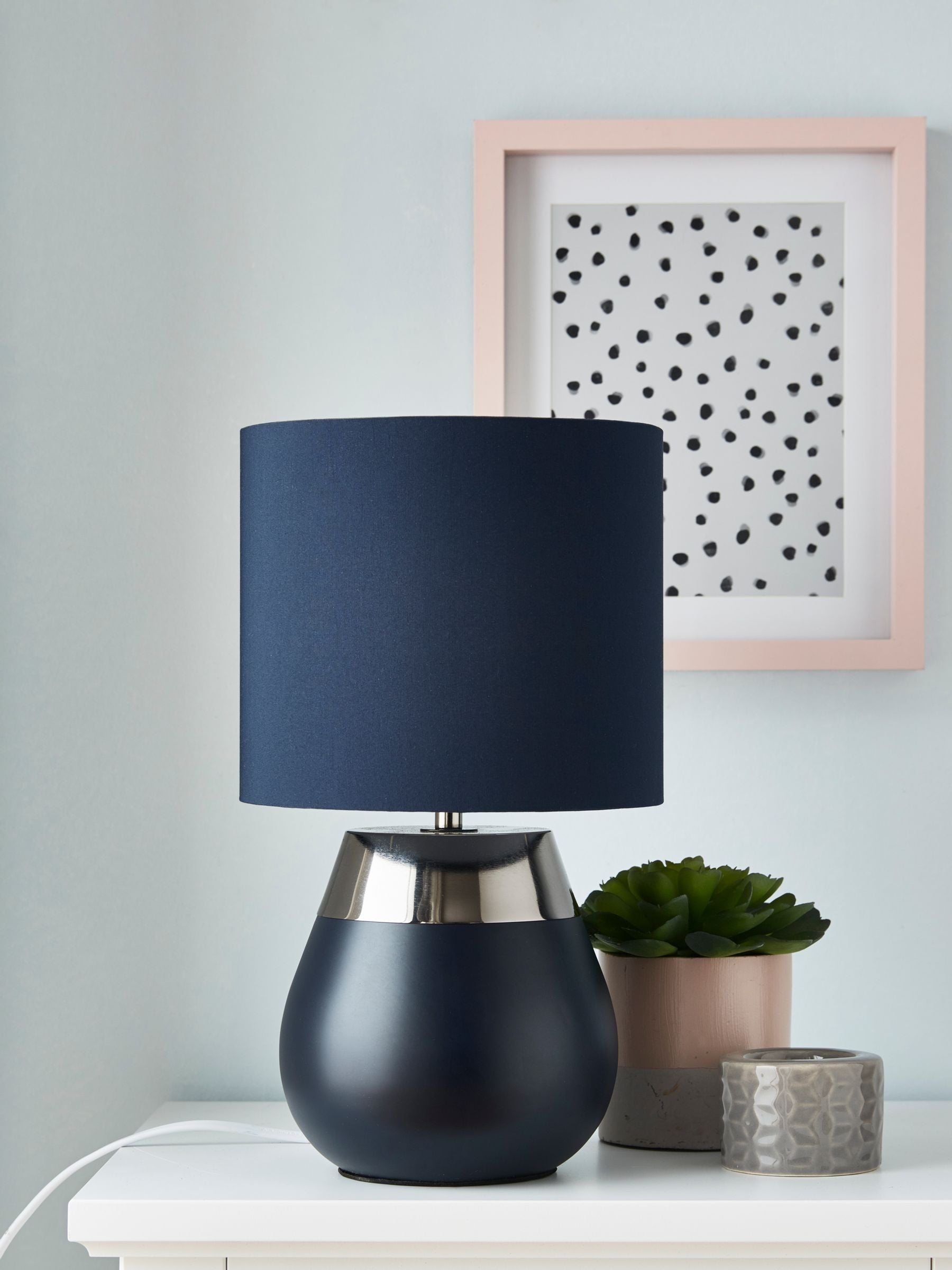 Blue bedside touch lamps outlet