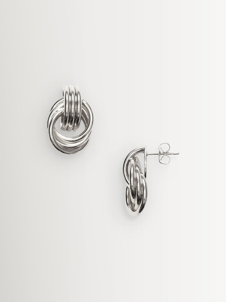 Anni Lu Silver Tone Triplet Earrings - Image 1 of 2