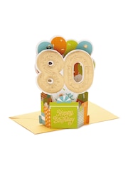Hallmark Green 80th Birthday Card 3D Pop-Up Paper Wonder Design - Image 2 of 4