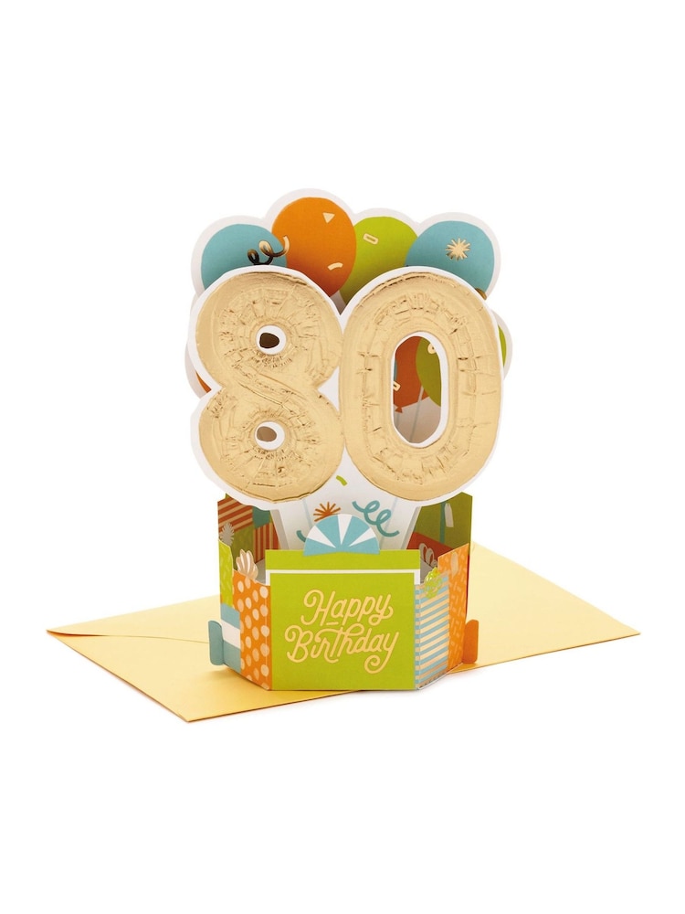 Hallmark Green 80th Birthday Card 3D Pop-Up Paper Wonder Design - Image 2 of 4 Hallmark Green 80th Birthday Card 3D Pop-Up Paper Wonder Design - Image 2 of 4