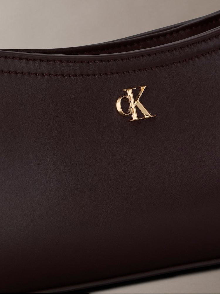 Calvin Klein Red Small Monogram Logo Shoulder Bag - Image 4 of 4 Calvin Klein Red Small Monogram Logo Shoulder Bag - Image 4 of 4