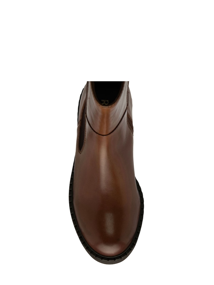 Ravel Brown Leather High Cut Gusset Chelsea Boots - Image 1 of 4 Ravel Brown Leather High Cut Gusset Chelsea Boots - Image 1 of 4