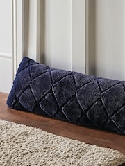 Catherine Lansfield Blue Cosy Diamond Fleece Draught Excluder - Image 1 of 3