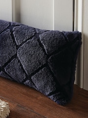 Catherine Lansfield Blue Cosy Diamond Fleece Draught Excluder - Image 2 of 3