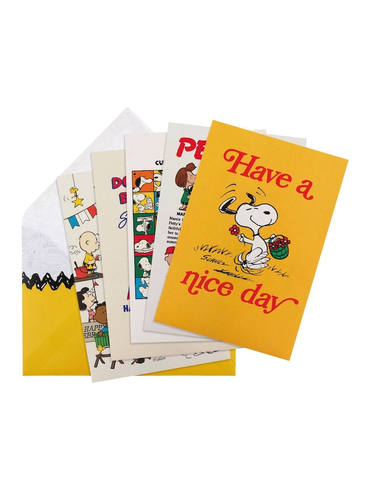 Hallmark White 5 Pack Peanuts Postcards 75th Anniversary Designs - Image 2 of 4