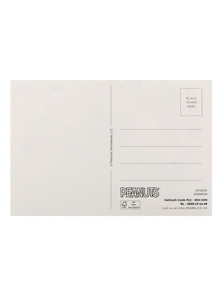 Hallmark White 5 Pack Peanuts Postcards 75th Anniversary Designs - Image 4 of 4