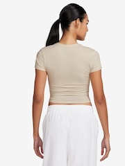 Nike Beige Square Neck Short Sleeve Chill Knit Top - Image 2 of 7