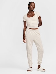 Nike Beige Square Neck Short Sleeve Chill Knit Top - Image 4 of 7
