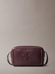 Calvin Klein Red Embossed Monogram Camera Bag - Image 2 of 6