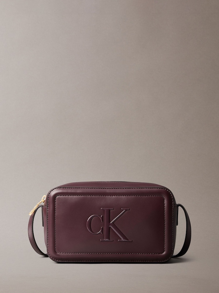 Calvin Klein Red Embossed Monogram Camera Bag - Image 2 of 6