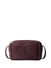 Calvin Klein Red Embossed Monogram Camera Bag - Image 3 of 6