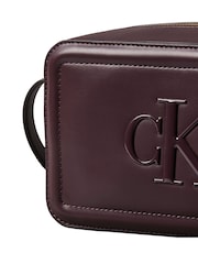 Calvin Klein Red Embossed Monogram Camera Bag - Image 5 of 6