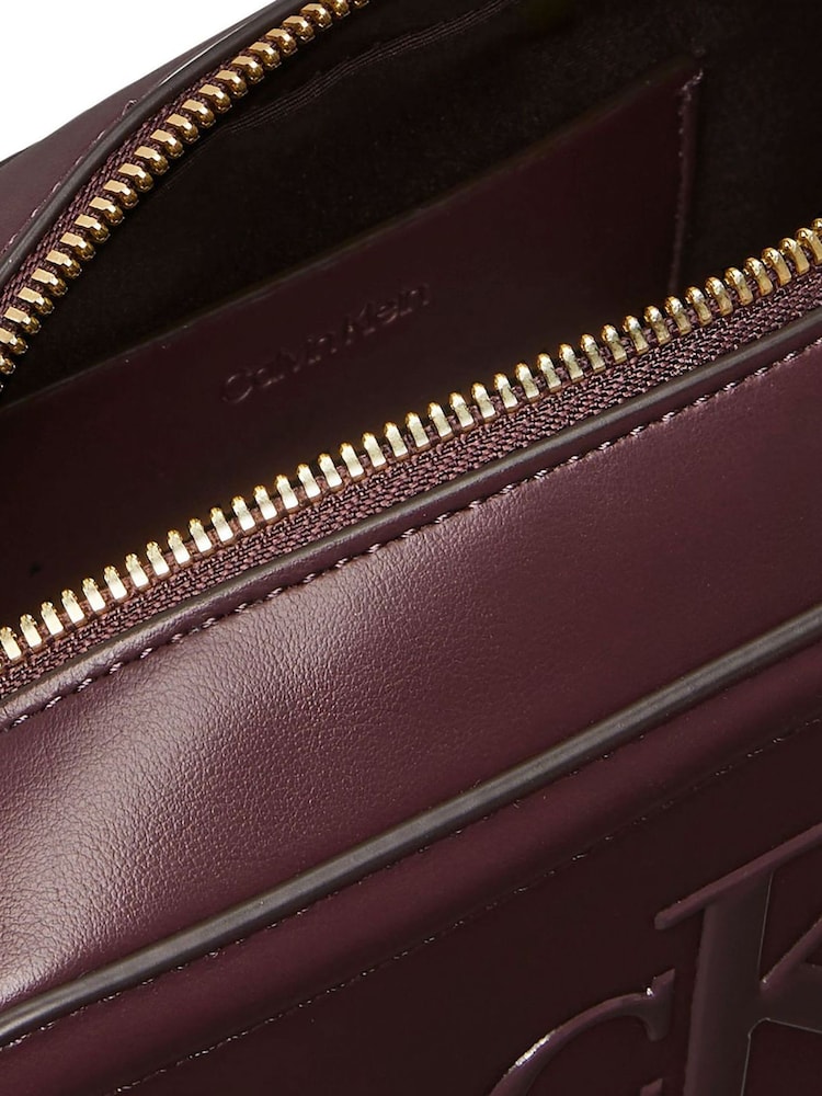 Calvin Klein Red Embossed Monogram Camera Bag - Image 6 of 6