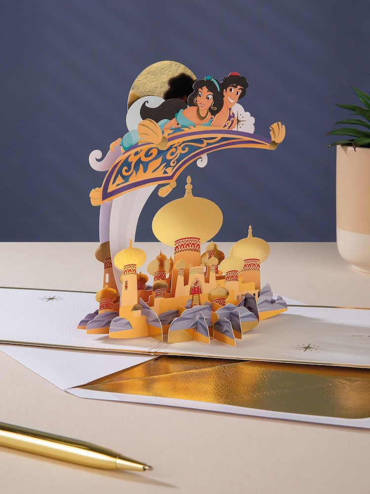 Hallmark Orange Disney Aladdin Celebration Card 3D Pop-Up Design - Image 1 of 4 Hallmark Orange Disney Aladdin Celebration Card 3D Pop-Up Design - Image 1 of 4