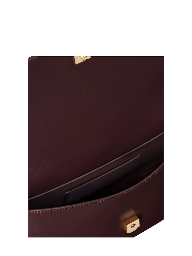 Calvin Klein Red Monogram Hardware Shoulder Bag - Image 6 of 6 Calvin Klein Red Monogram Hardware Shoulder Bag - Image 6 of 6