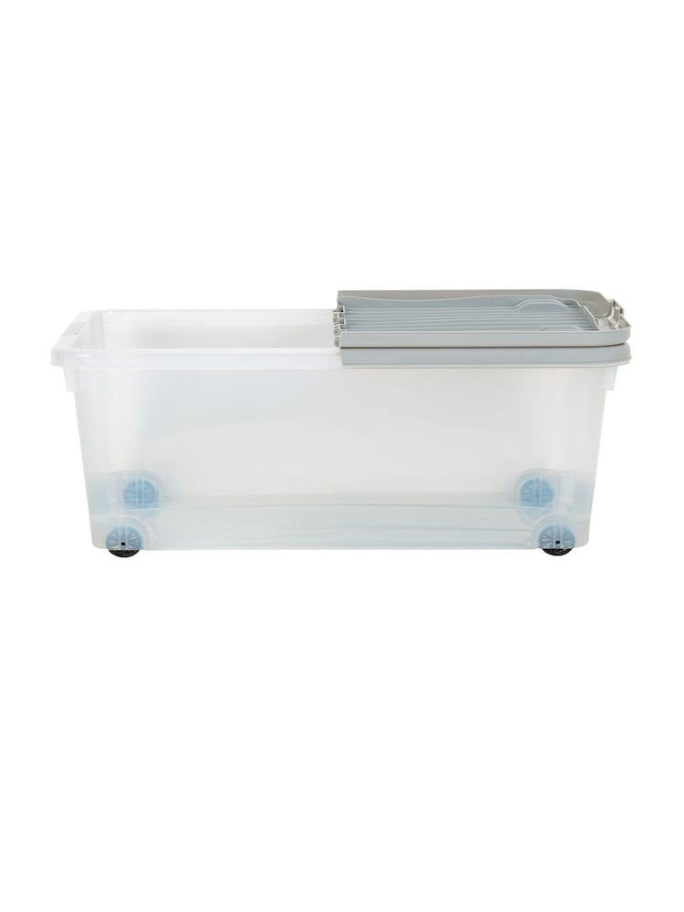 Wham Set of 3 Clear 45L Boxes with Wheels and Folding Lids - Image 5 of 5