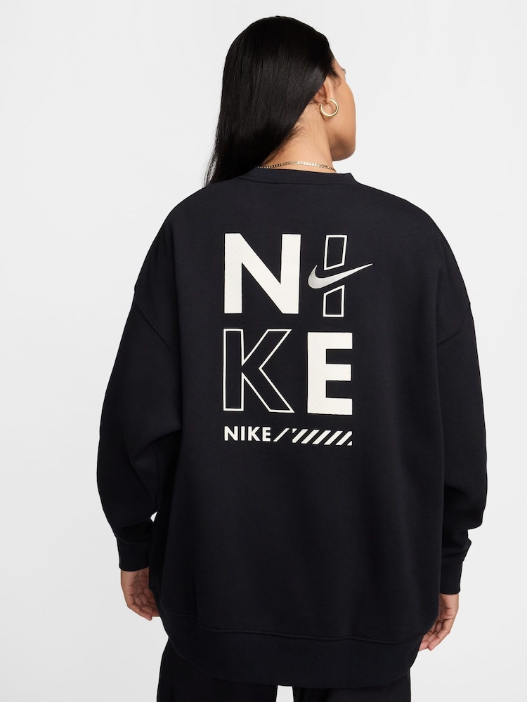 Nike Black Crew Neck Logo Backprint Sweatshirt - Image 2 of 6